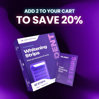 DRDENT Purple Teeth Whitening Strips - 7/21 Whitening Sessions - Safe for Enamel - Non Sensitive Teeth Whitening - Peroxide-Free