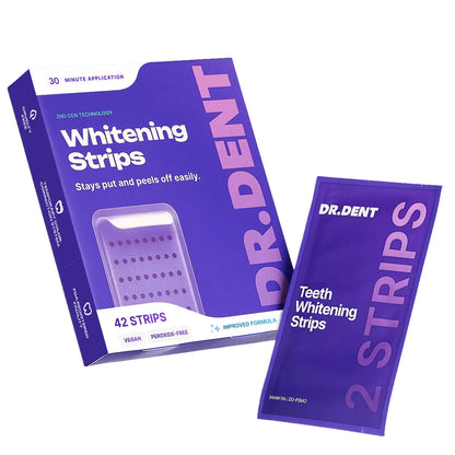 DRDENT Purple Teeth Whitening Strips - 7/21 Whitening Sessions - Safe for Enamel - Non Sensitive Teeth Whitening - Peroxide-Free